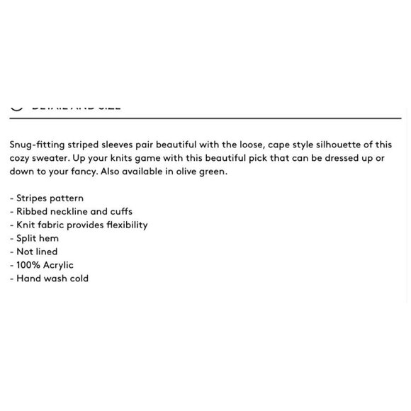 ChicWish Sweater Womens M-L Gray Colorblock Striped Knit Poncho Moc Neck Dolman - Picture 13 of 13